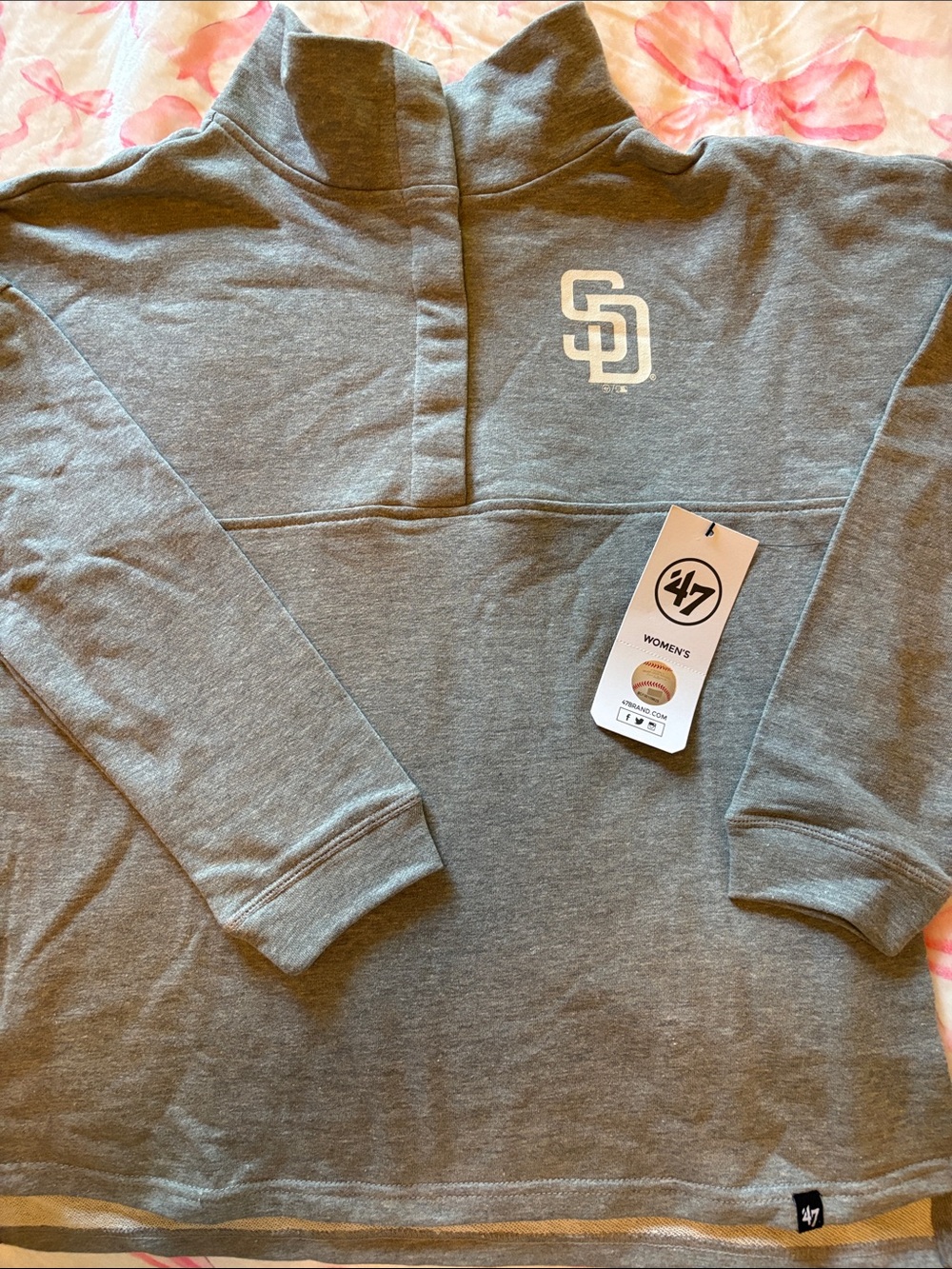 47 Women's Gray Pullover with San Diego Padres Baseball Logo
